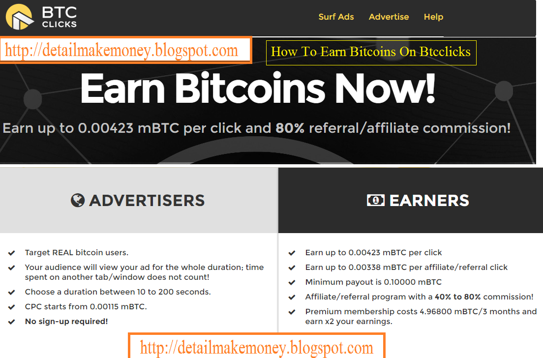 How To Earn Bitcoins On Btcclicks Detailmakemoney - 