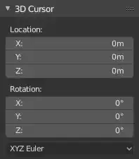 Blender 3D Cursor Sidebar region