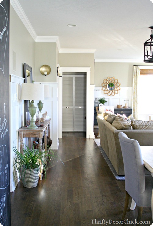 walkway behind sofa