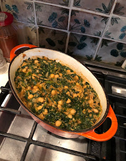 Chickpeas Braised with Spinach