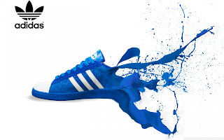 Blue Adidas Shoe Paint Splash Ads HD Wallpaper