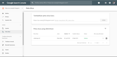 Submit sitemap ke google search console