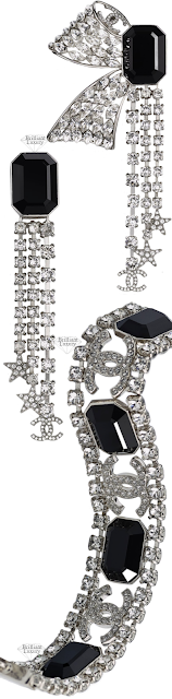 Chanel strass resin clip-on earrings and bracelet #brilliantluxury