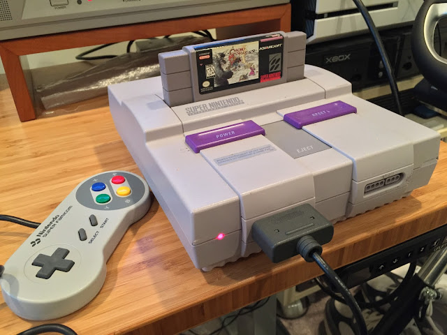 North American Chrono Trigger on a Super Nintendo Entertainment System with a Super Famicom controller