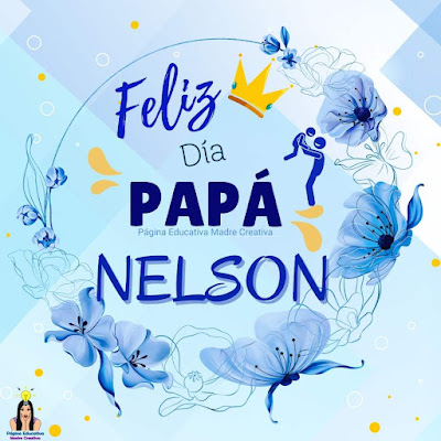 Solapín Feliz Día del Padre - Nombre Nelson para imprimir gratis