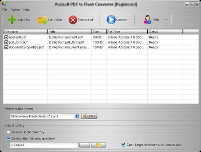 Ubah File PDF ke Animasi Flash dengan Aostsoft Converter