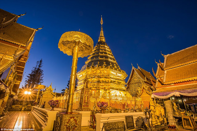 The Buddhist temple Wat Prathat Doi Suthep in Chiang Mai province is considered one of the holiest temples in the north of Thailand.