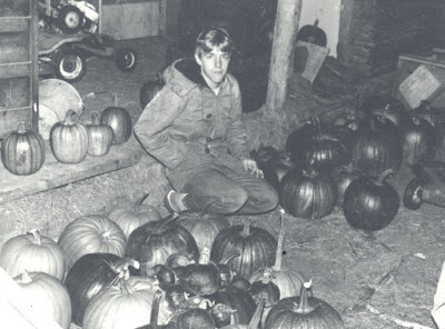 Barn full of green pumpkins