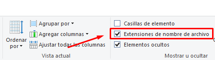 Extensiones de nombre de archivo