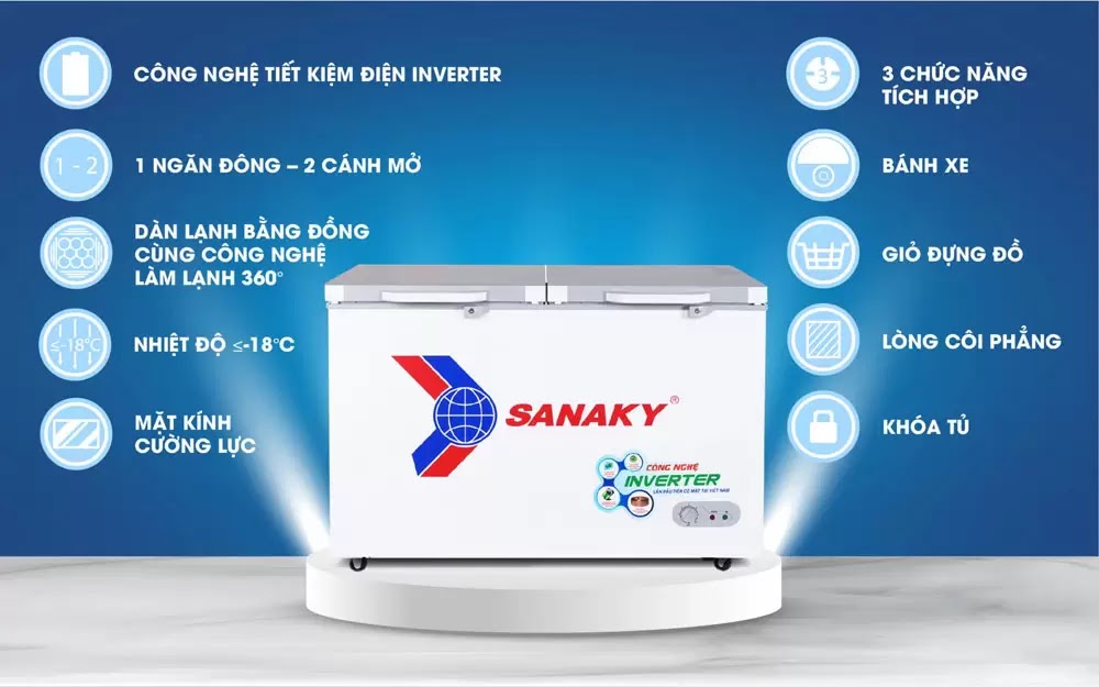 Tủ đông Sanaky Inverter 360 lít VH-3699A4K