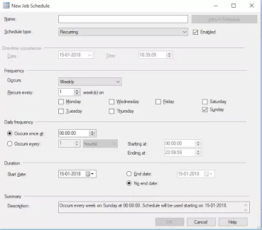 sql job schedule