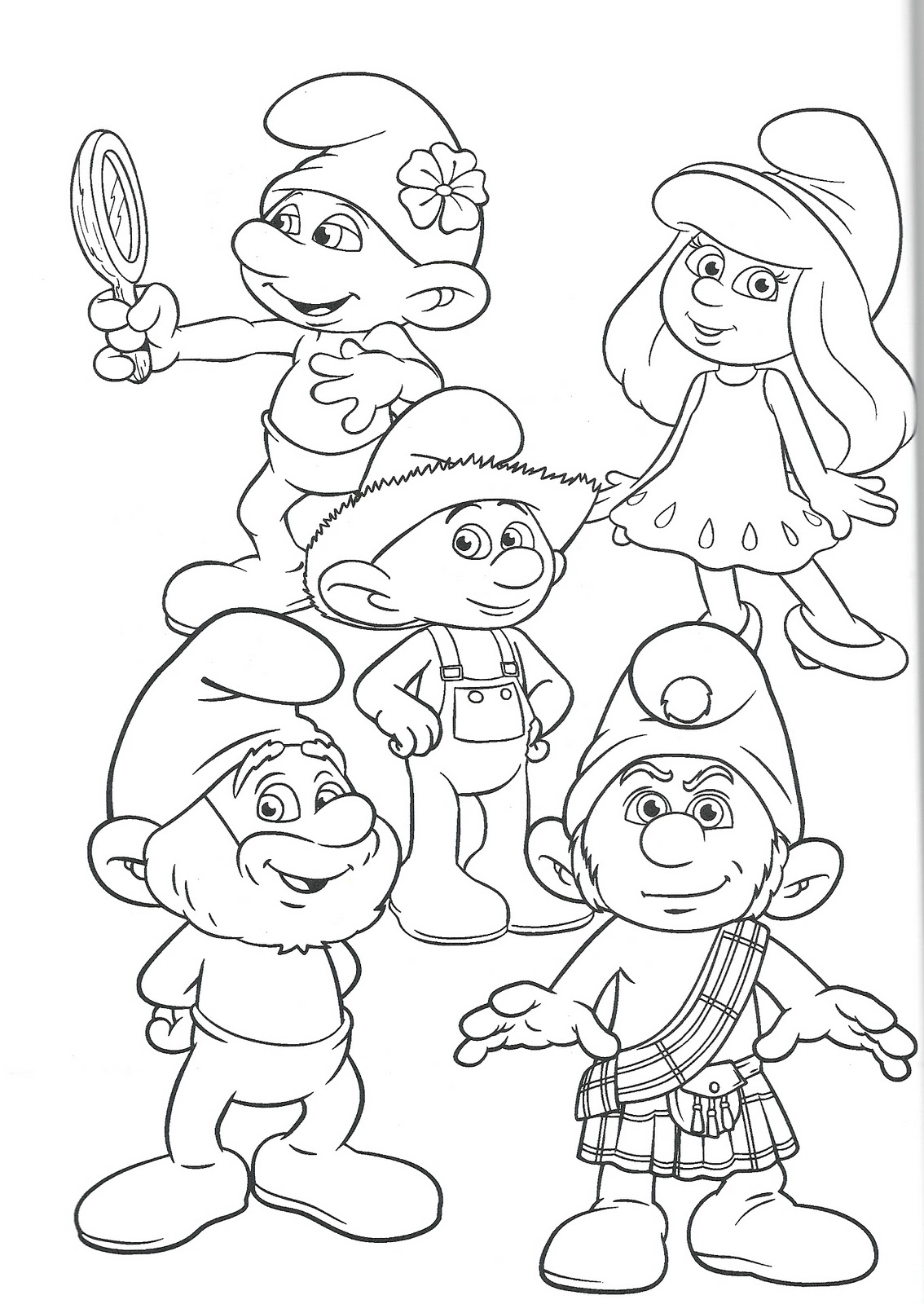 Disegni da colorare I PUFFI 3D i personaggi del film smurfs 3d coloring page