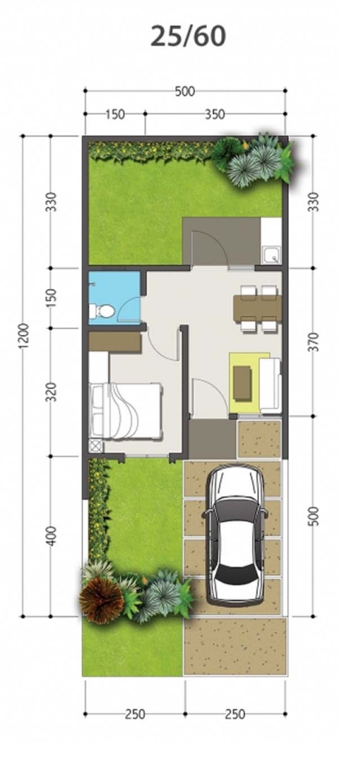 LINGKAR WARNA Denah rumah  minimalis  ukuran  5x12 meter 1  
