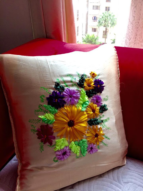 Ribbon Pillow Work Craft DIY