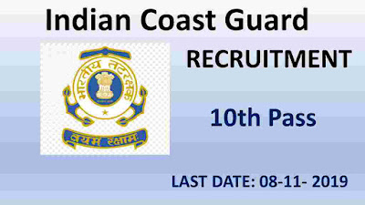 Indian Coast Guard (Navik) Cook & Steward Recruitment 2019