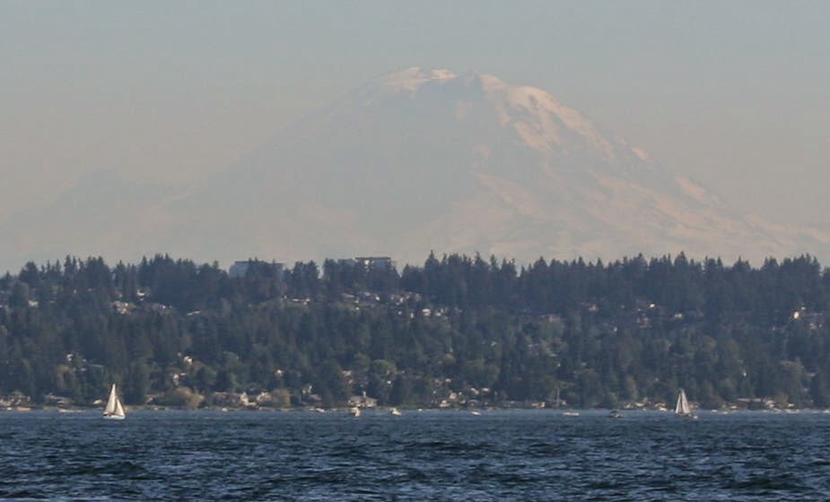 Sailing in the shadow of Mount Rainier