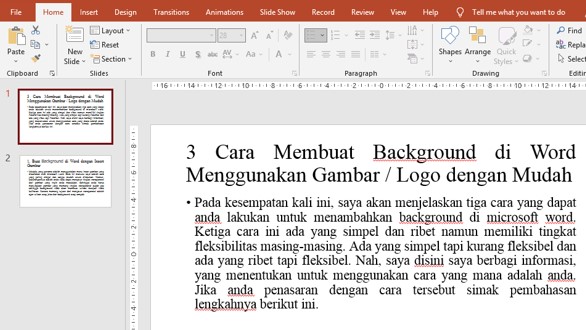 Cara Mengubah Word Menjadi PPT