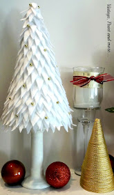 Vintage, Paint and more... diy'd trees with felt and gold beads and gold cord