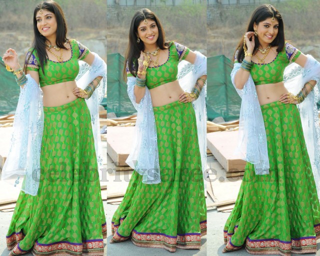 Priyadarshini in Green Lehenga