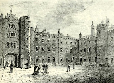 Courtyard of St James's Palace in 1875  from Old and New London by E Walford (1878)