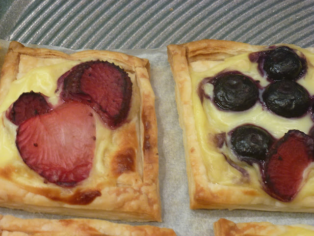 Cooked Fruit Custard Tarts