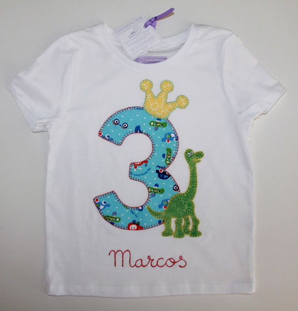 camiseta cumpleaños 3 años dinosaurio