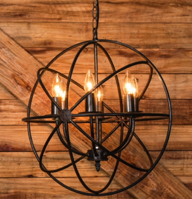 black metal sphere chandelier