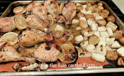 Mediterranean Chicken Legs Sheet Pan Dinner