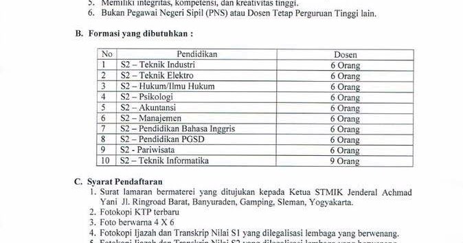 Lowongan Dosen 2017 2018 Yogyakarta - Lowongan Kerja Terbaru