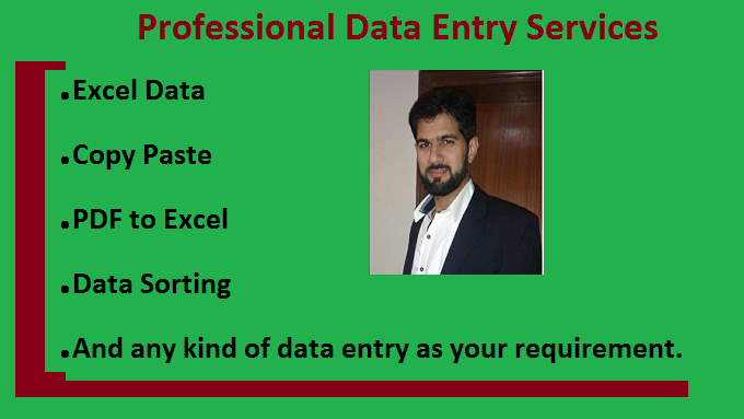 I will do ms excel data entry, copy paste, typing