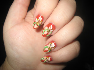 Girly Flower Nail Art Design