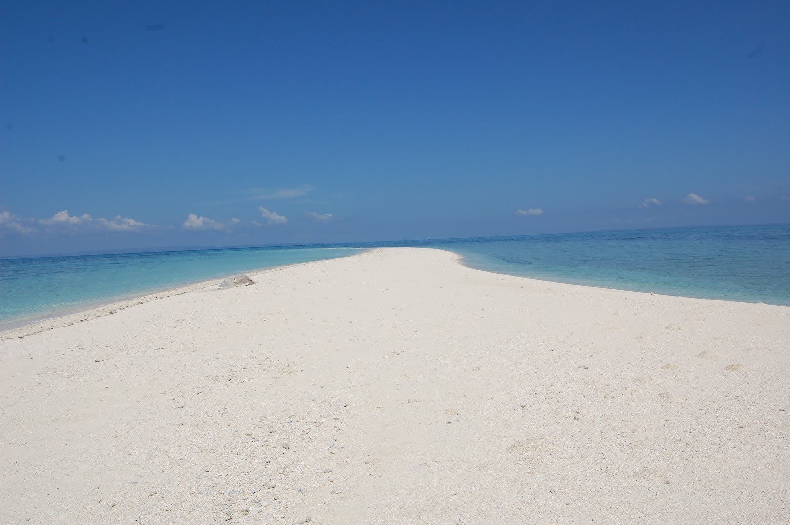 カランガマン島の汚れない砂浜
