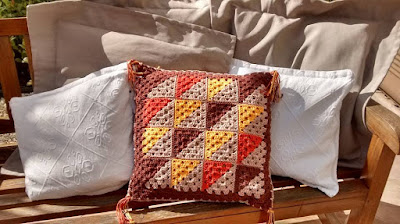 Almofada Patchwork em Crochê