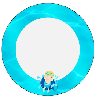 Toppers or Labels Blondie Boy Pool Party Free Printable Candy Bar Labels.