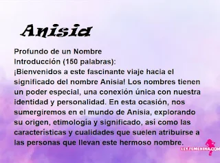 significado del nombre Anisia