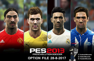 Update PES 2013 Option File 2017 - 2018