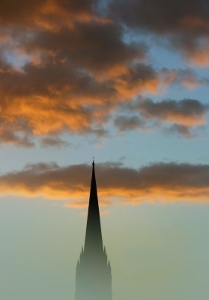 church in clouds