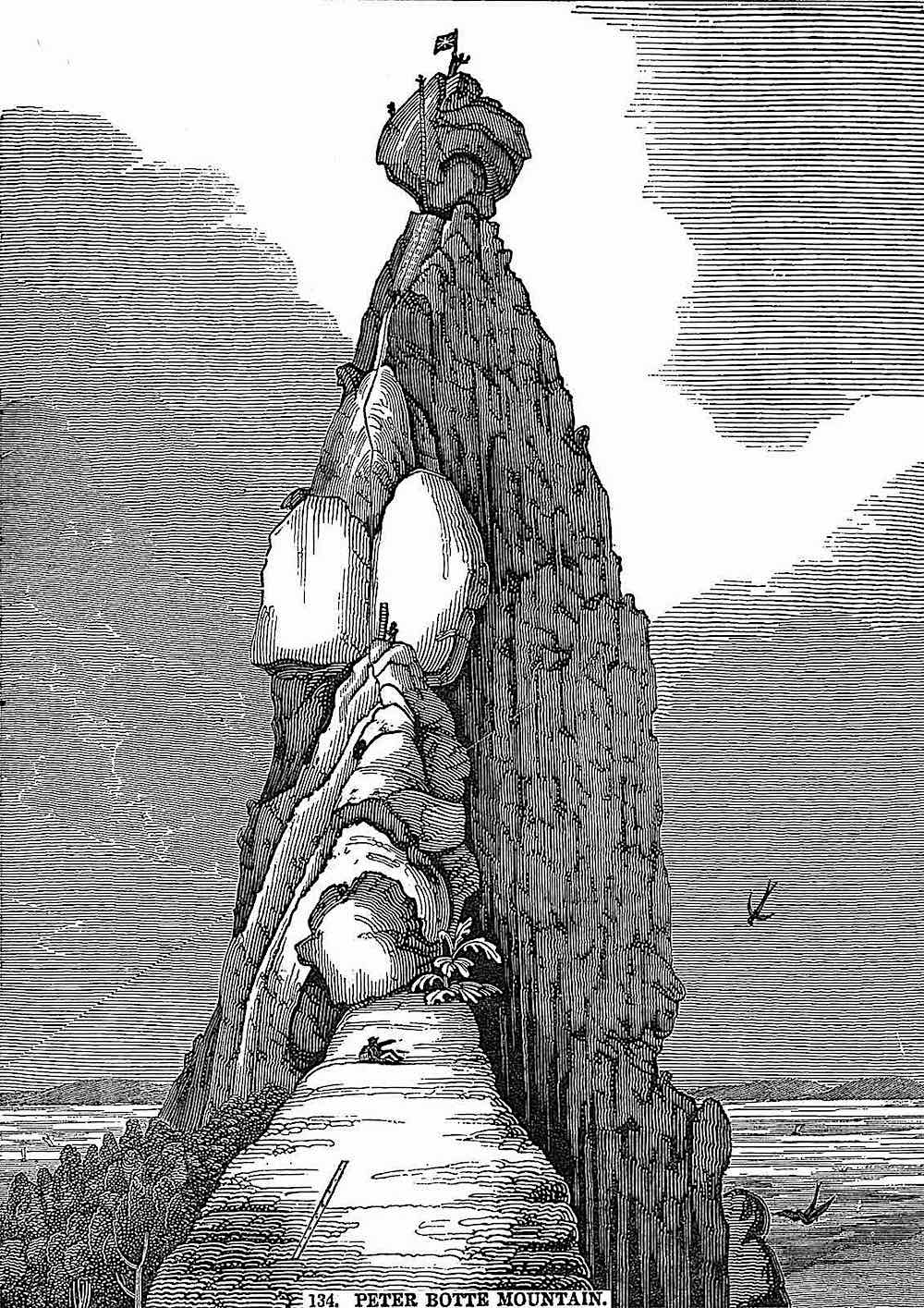 an illustration 1835 odd mountain, Peter Botte Mountain