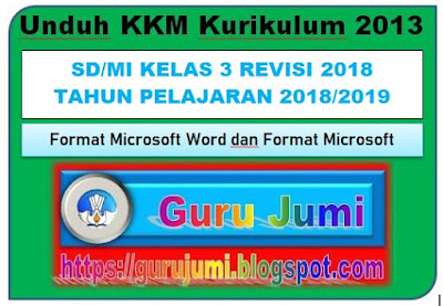 [SoalSiswa.blogspot.com] KKM Kelas 3 SD / MI Kurikulum 2013 Revisi 2018 Tahun Ajaran 2018/2019, gurujumi.blogspot.com