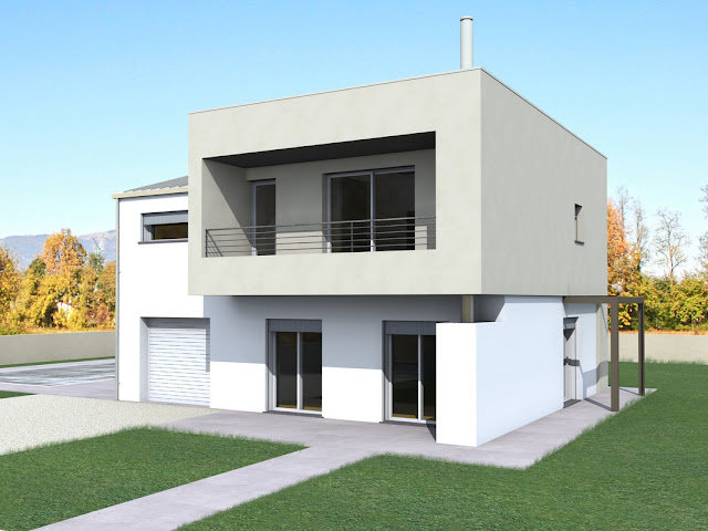 casa su 2 piani realizzata in acciaio e cemento prefabbricata-design moderno