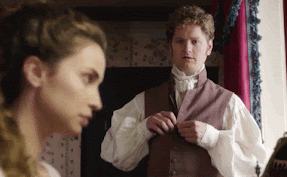 Francis Poldark argues with Elizabeth who is looking away and saying nothing. Francis then leaves