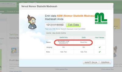 Pada periode verval semester genap Tahun pelajaran  Verval NSM di Layanan Simpatika