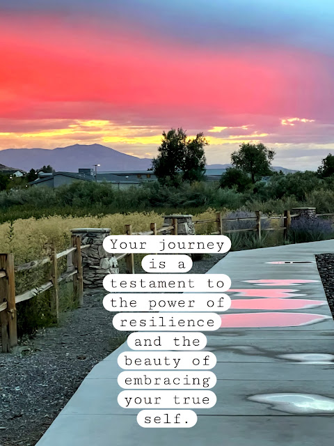 Colorful sunset sky, walk path,  meadows