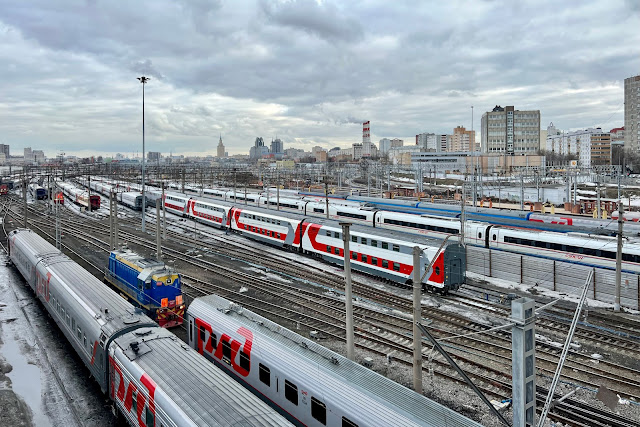 вид с Рижской эстакады, железнодорожная станция Москва-Пассажирская