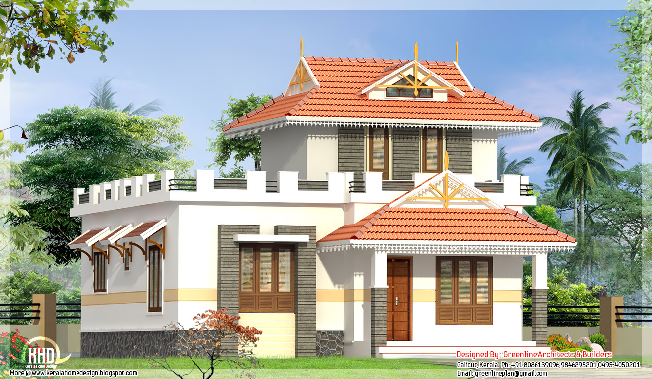  2  bedroom  single floor house  elevation  Kerala Home  