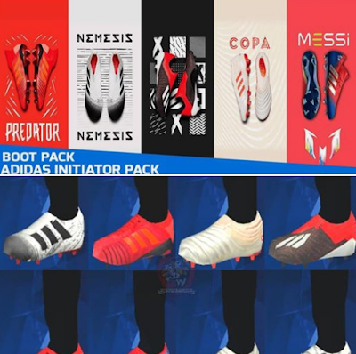  This is one of the famous shoe brands that are also widely used by soccer players Adidas Initiator Boots Pack Season 2018/2019 PES PSP For Emulator PPSSPP