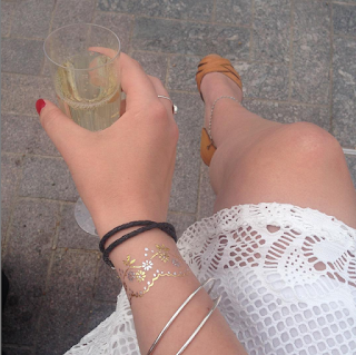 Drink and temporary tattoo
