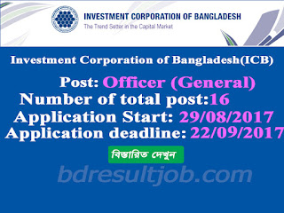 Investment Corporation of Bangladesh (ICB) Officer (General) Job Circular 2017 