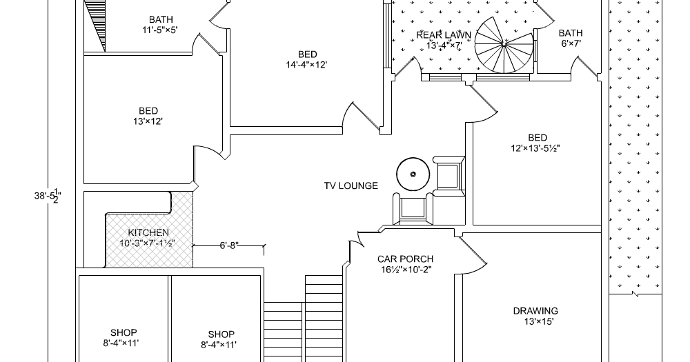10 marla  beautiful house  drawing  with detail 50x38 house  plan  