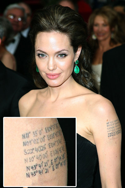 angelina jolie tattoos